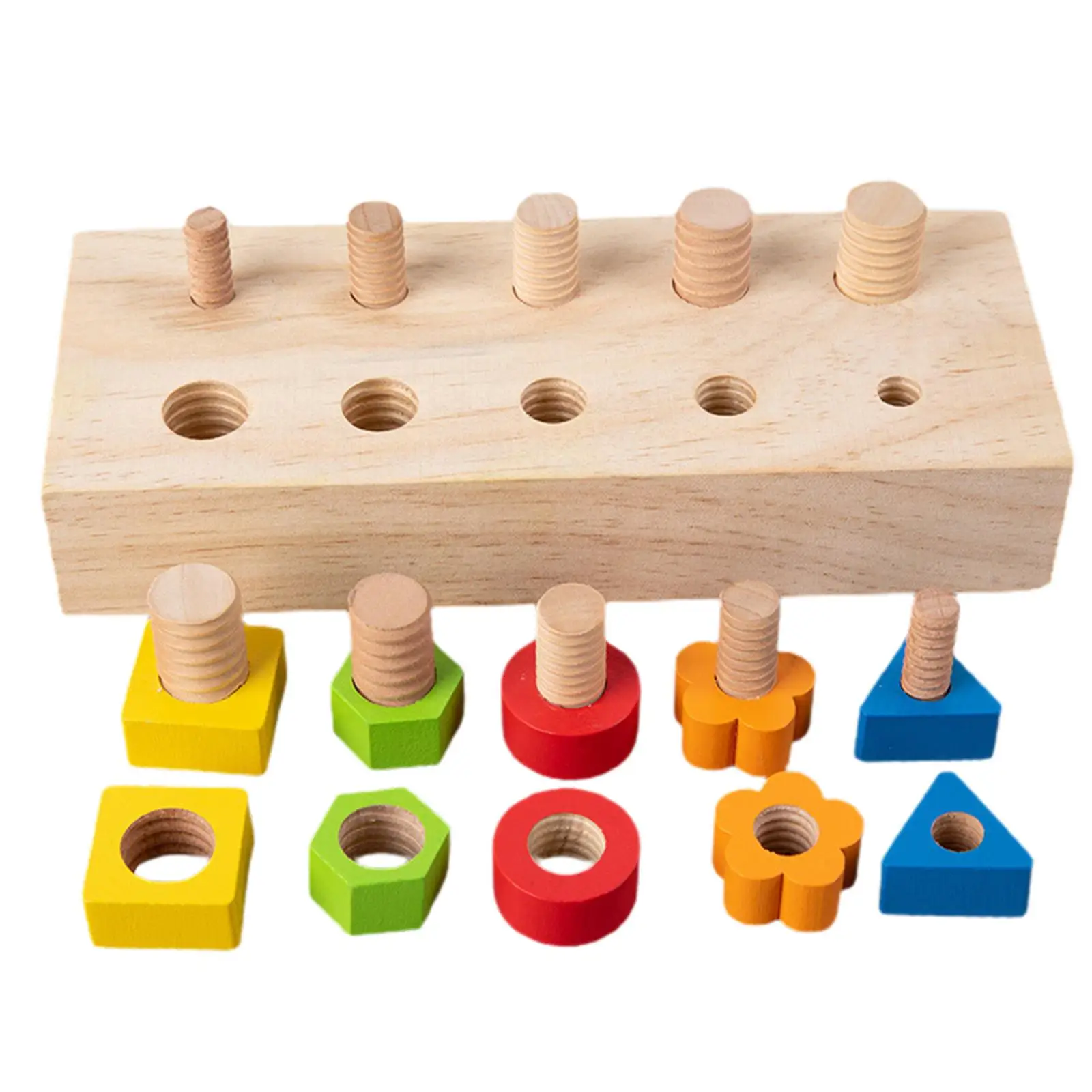 Montessori Wood Nuts And Bolts Board Toy Kids Gifts Durable for