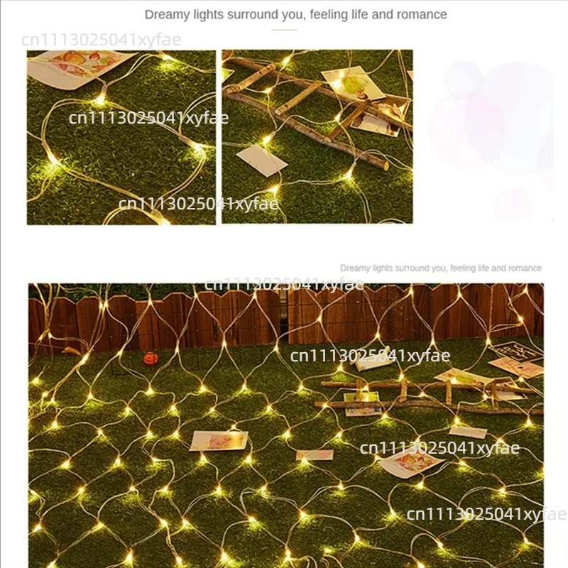 Star Shaped LED Fishing Net Lights Outdoor Indoor Fairy String Lights Christmas Party Decor EU Plug