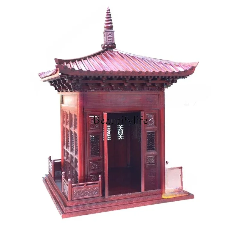

yj32Buddhist niche with door, camphor wood antique Buddha lamp