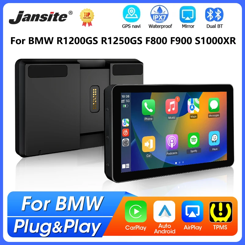 5 Zoll Touchscreen Wireless CarPlay Android Auto für BMW Motorrad GPS-Navigation für BMW R1200GS R1250GS F800 F900 S1000XR