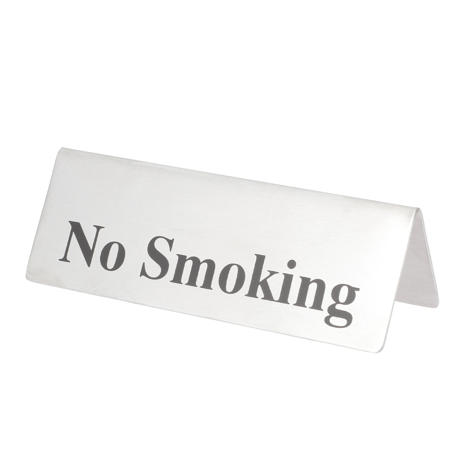 

Non Smoking Sign Tabletop Stainless Steel Restaurant Signs Tent Shaped Public Places No Rust Non Smoking Indicator