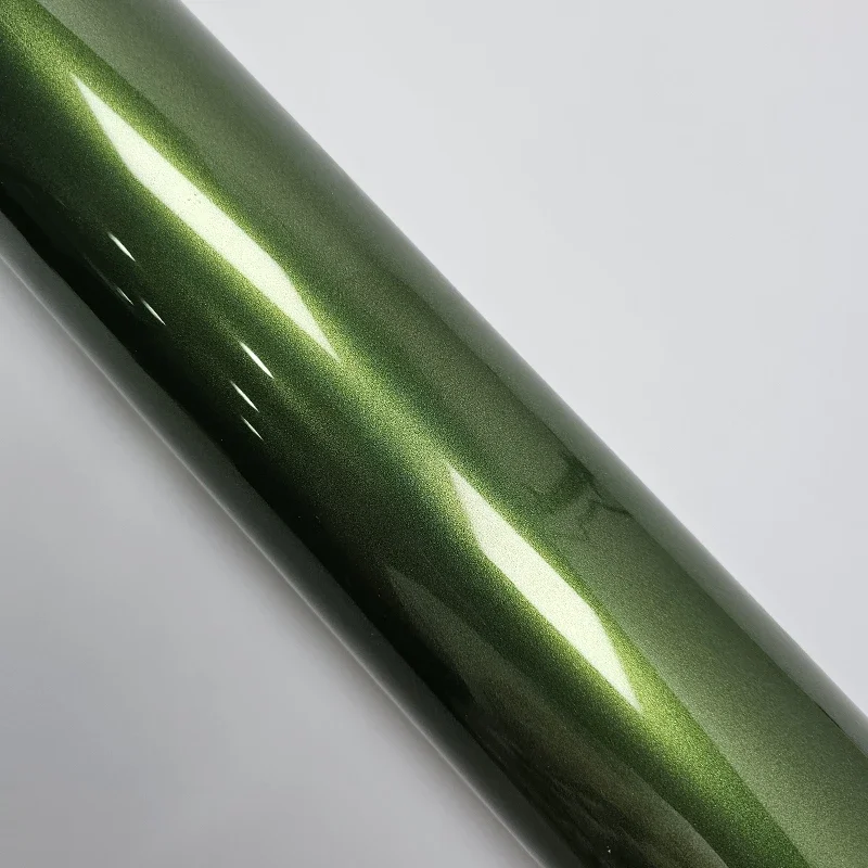 ملصق تغليف السيارة من الفينيل باللون الأخضر المعدني عالي اللمعان على غطاء محرك السيارة لغطاء فيلم السيارة ورقائق التغليف #1