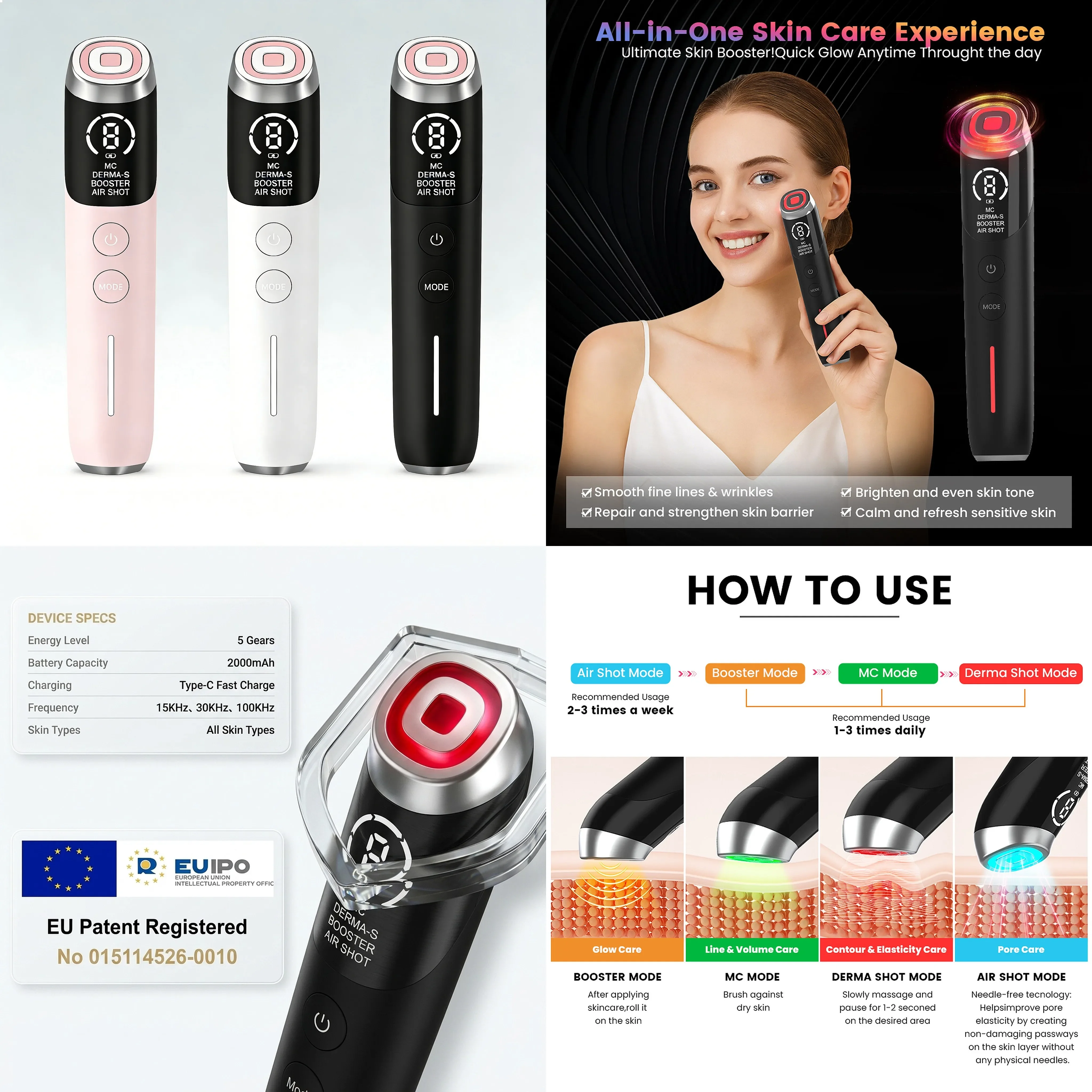 New Multi-Function Anti-Aging Face & Neck Lifting Device Acne Treatment Skin Care