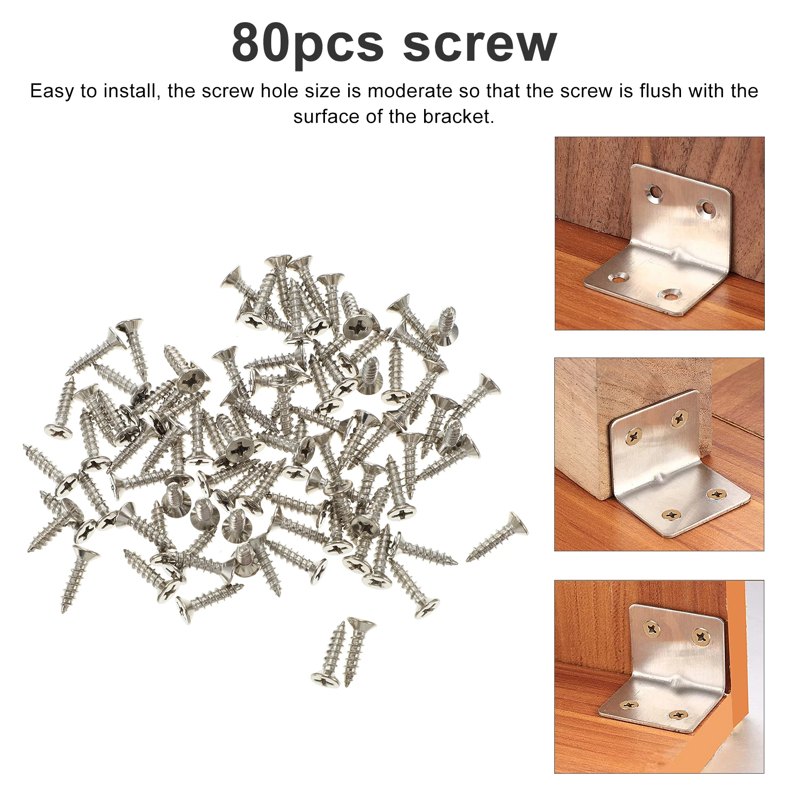 

20Pcs Thicker Stainless Steel Corner Braces 90 Degree Right Angle Bracket Heavy Duty Furniture Accessories