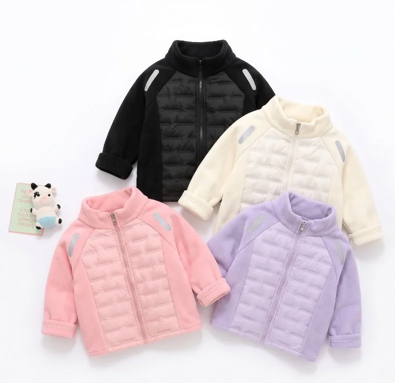 Jungen Mädchen Dicke Jacken Winter Kinder Gefütterte Fleece Warme Mäntel Kinder Kapuzen-Baumwoll-Oberbekleidung Kinderkleidung Kaschmirmantel – Detail 2