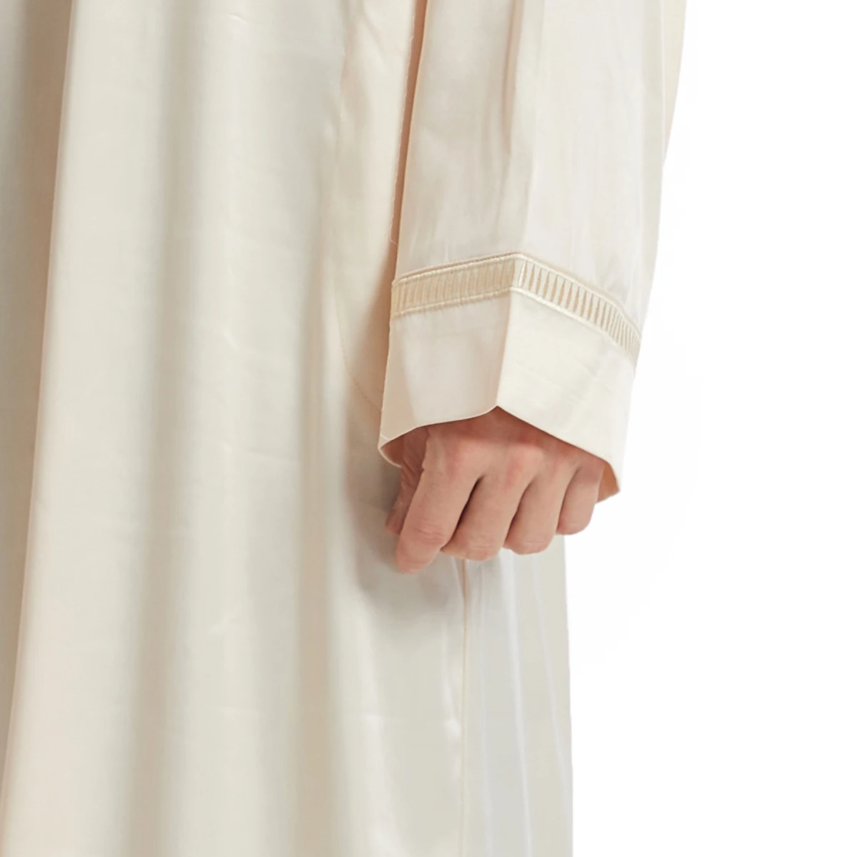 TH831 الرجال مسلم الشرق الأوسط الرجال طويلة الأكمام لون نقي سستة رداء رمضان عيد جوبا ثوب