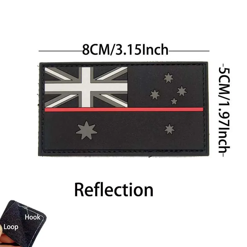 Aufnäher mit australischer Flagge, gestickte Applikation, PVC-Moral-Emblem, IR-infrarotreflektierendes Militärabzeichen, taktischer Aufkleber für Rucksack – Detail 7