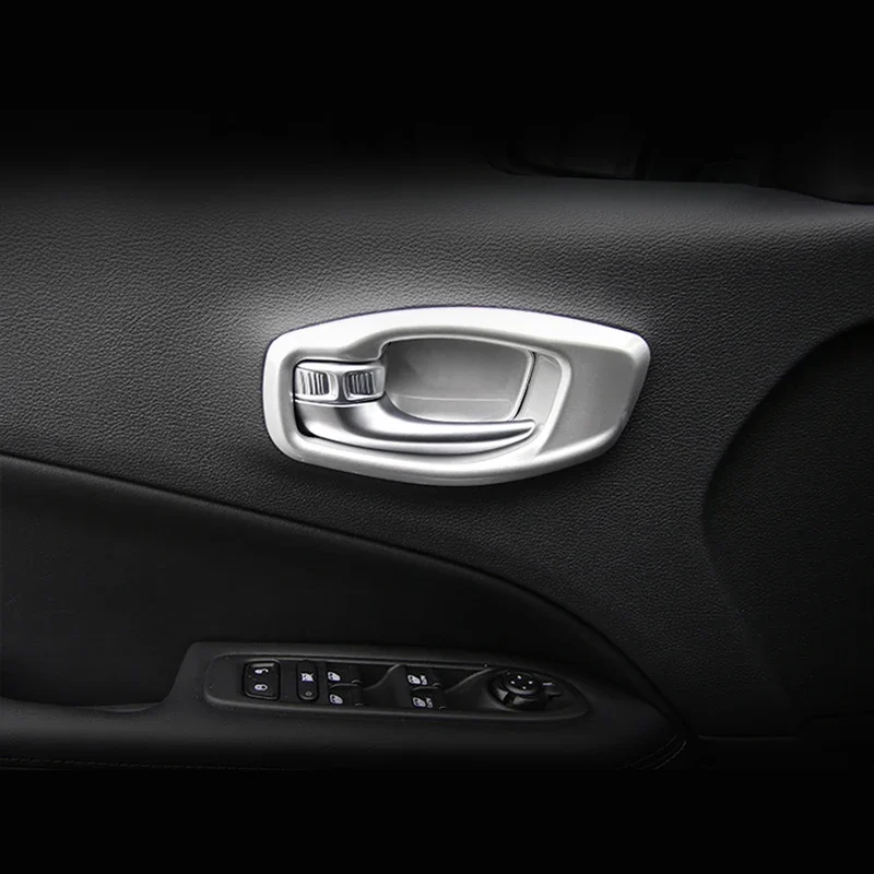 ABS Inner Door Handle Bowl cover trim Frame car styling protector sticker fit for Jeep Compass 2017 2018 2019 2020 accessories view 4