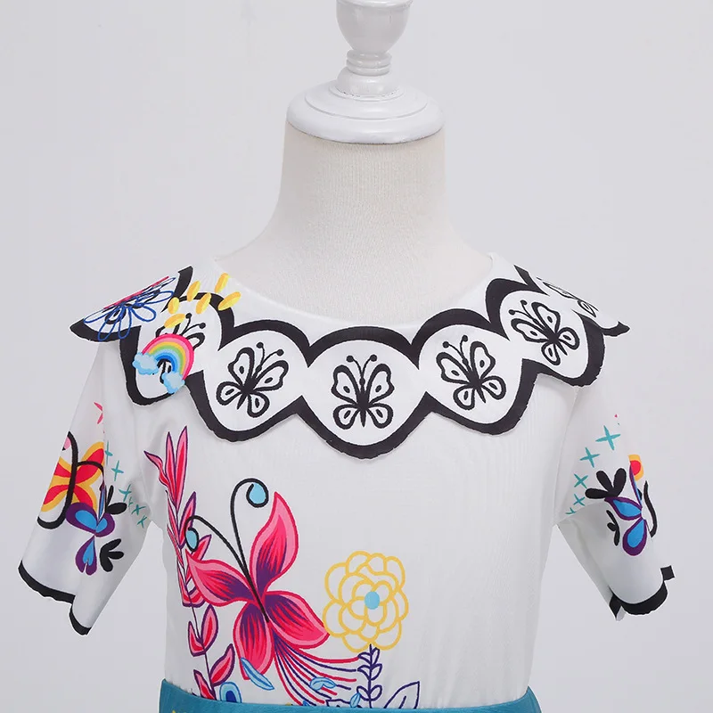 Um vestido de dramatização de Mirabel de Encanto Vestidos infantis de princesa para festas e apresentações com tema de anime