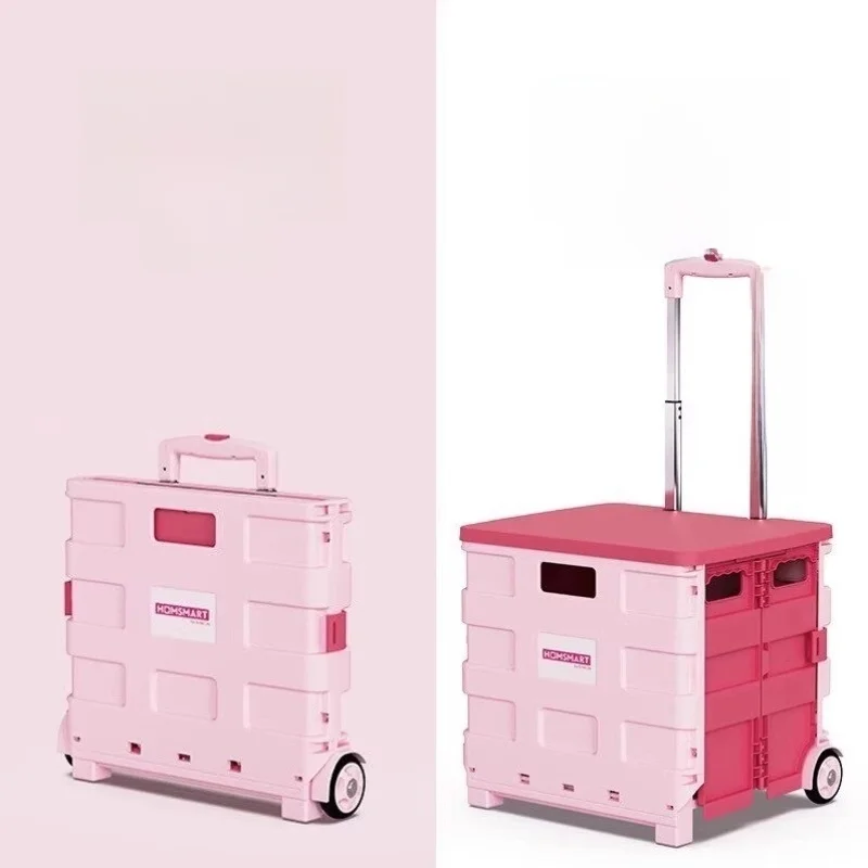 Caixa de Armazenamento Portátil com Rodas para Camping, Organizador de Mão, Carrinho Pequeno para Armazenamento de Livros par...