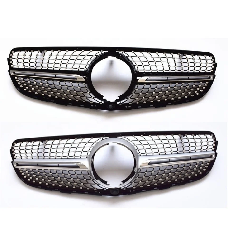 Quality ABS diamond grille silver and black auto front  for  A B C E GLC GLE ML V Class