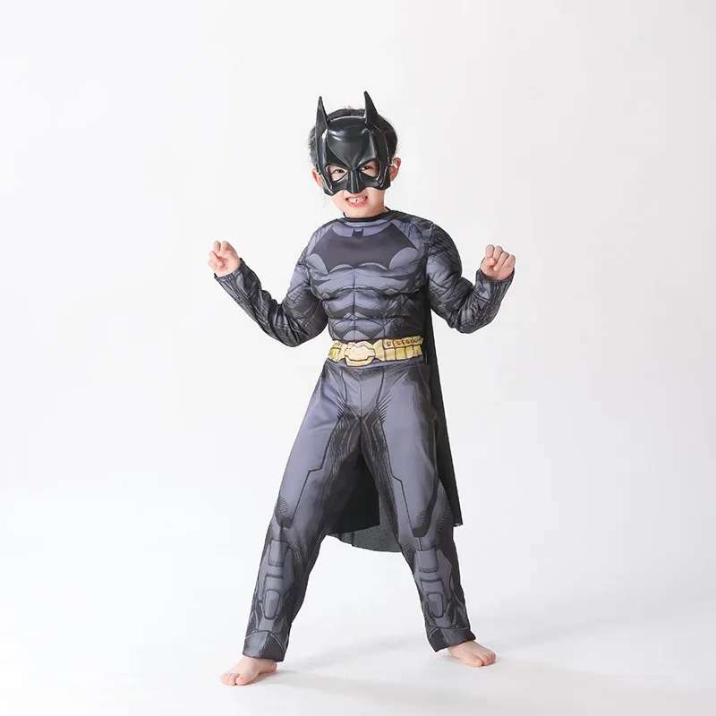 SN55Batmans disfraz de Cosplay para niños y niñas, disfraz de superhéroe Batma, disfraces musculares, mono, traje con máscara, ropa de Halloween $ @ 1w