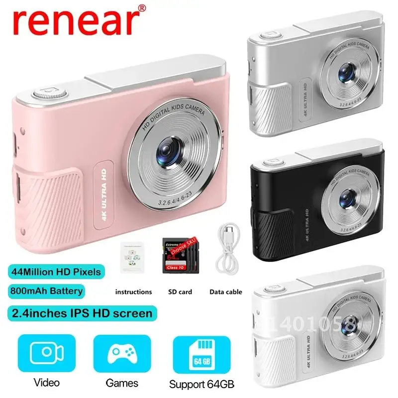 4K Digital Cameras 44Million Pixels HD 2.4inches Photo Camera Light Portable 8X Quick Zoom Video Shooting Instant Thermal Camera