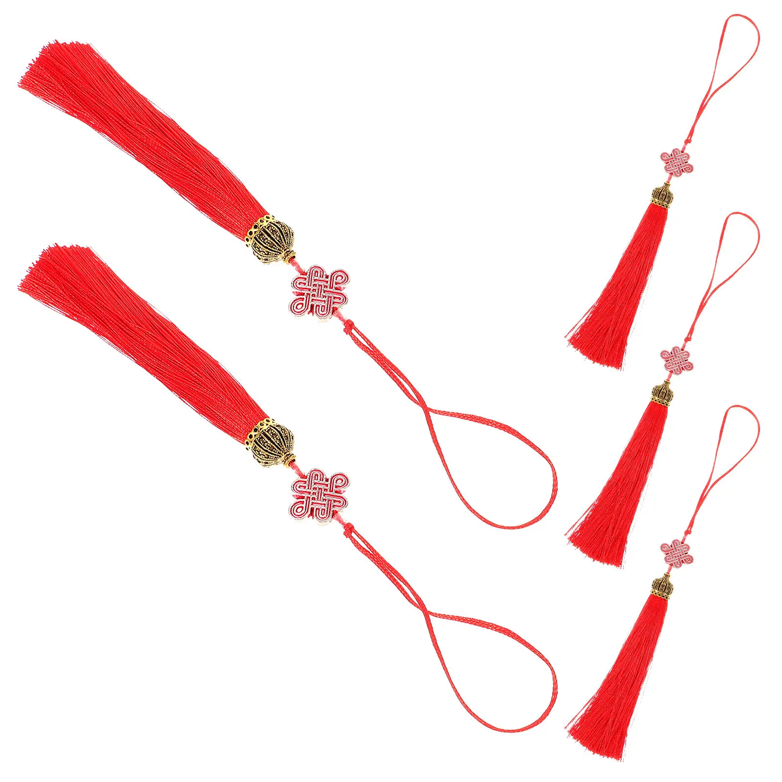 5 Piece Chinese Knot Tassel Hanging Pendants Traditional Lunar New Year Decorations Car Door Wall Ornaments