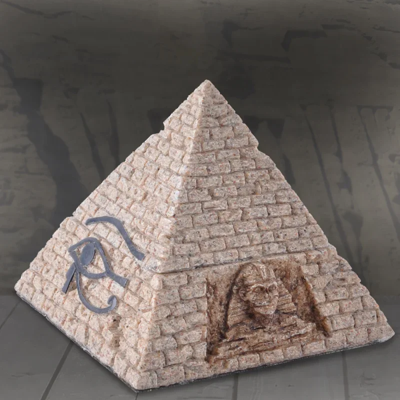 

Resin Pyramid Jewelry Storage Box, Wedding Ring Box, 3D Relief Figure, Ancient Egypt Building Model, Desk Decoration Ornament, 1