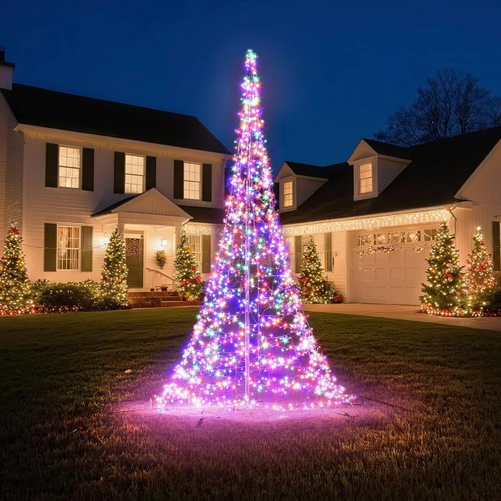 Outdoor LED Christmas Tree - 16.4 Feet Tall, 1600 Multicolor Lights, Compatible with Existing Flagpoles #1