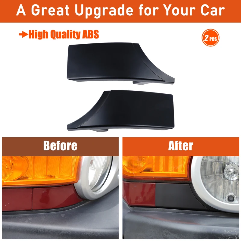 For Toyota FJ Cruiser 2007-2017 Matte Black Front Bumper Grille Headlight Filler Lower Replacement Plate Accessories 52513-35100