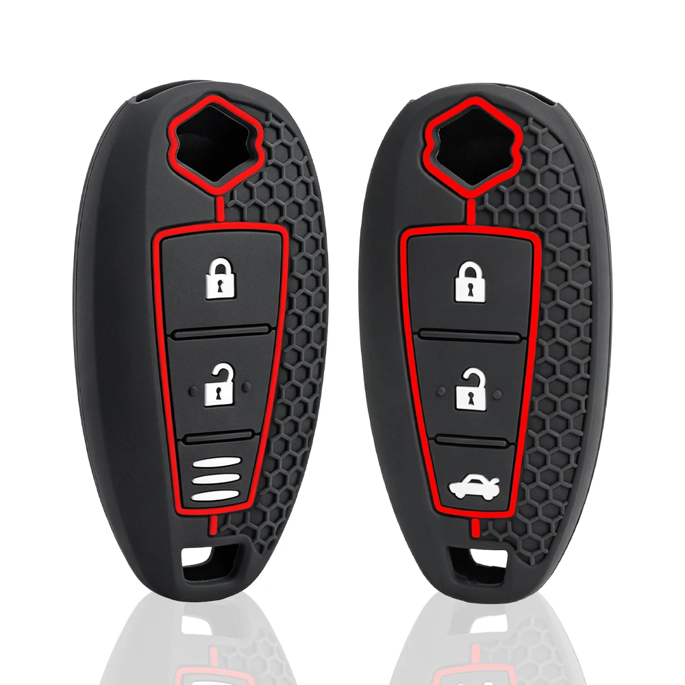 Silicone Car Smart Key Cover Case Bag Protector Keychain for Suzuki Baleno Ertiga Ciaz Ignis Kizashi Swift SX4 S-cross Vitars