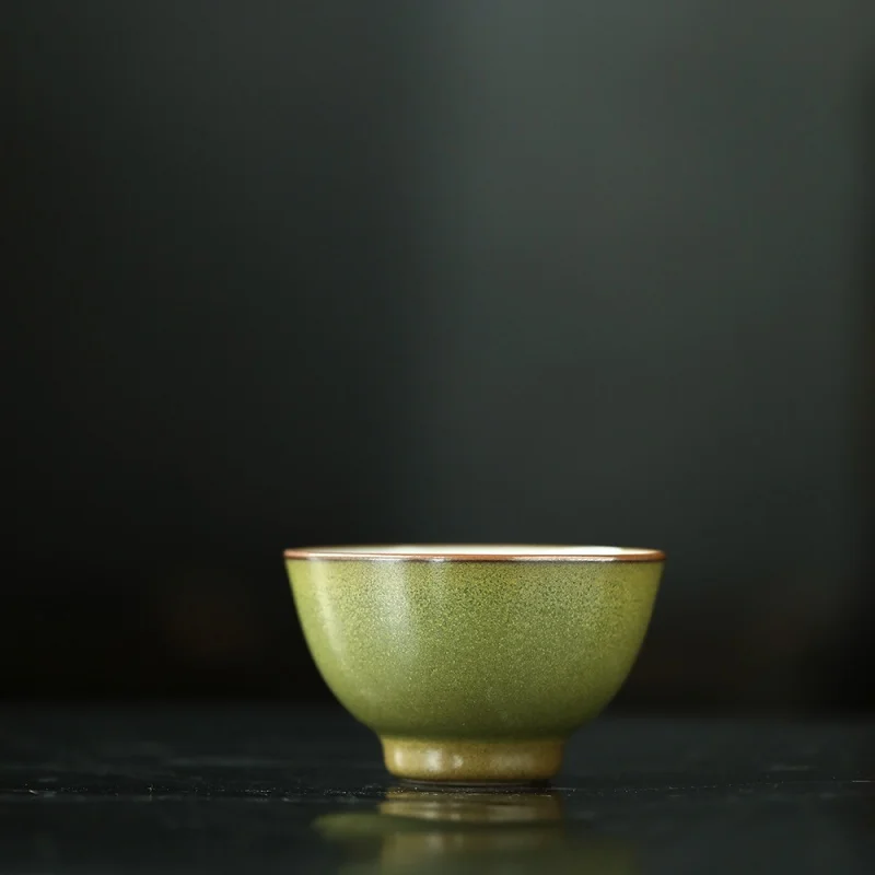 ★Two-Color Official Kiln Ru Ware Cup Wood Kiln Raw Ore Glaze Tea Dust Bronze Town Cup Jingdezhen Ceramic Tea Ware 120ml