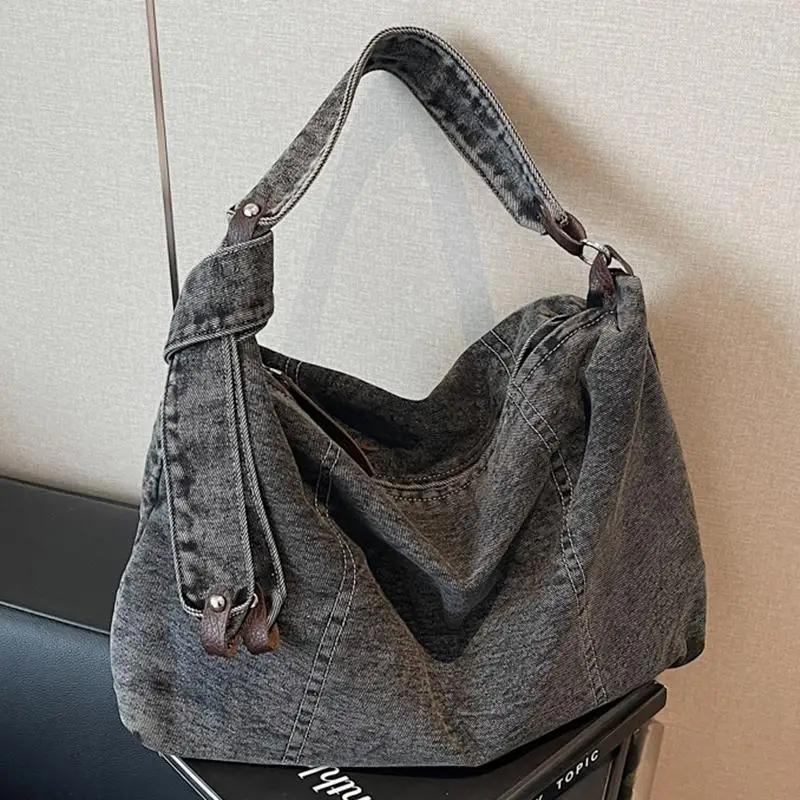 Bolso Tote de Mezclilla Moderno, Otoño Invierno 2024, Versátil, de Alta Gama, para Estudiantes, de Un Solo Hombro, para Lleva...