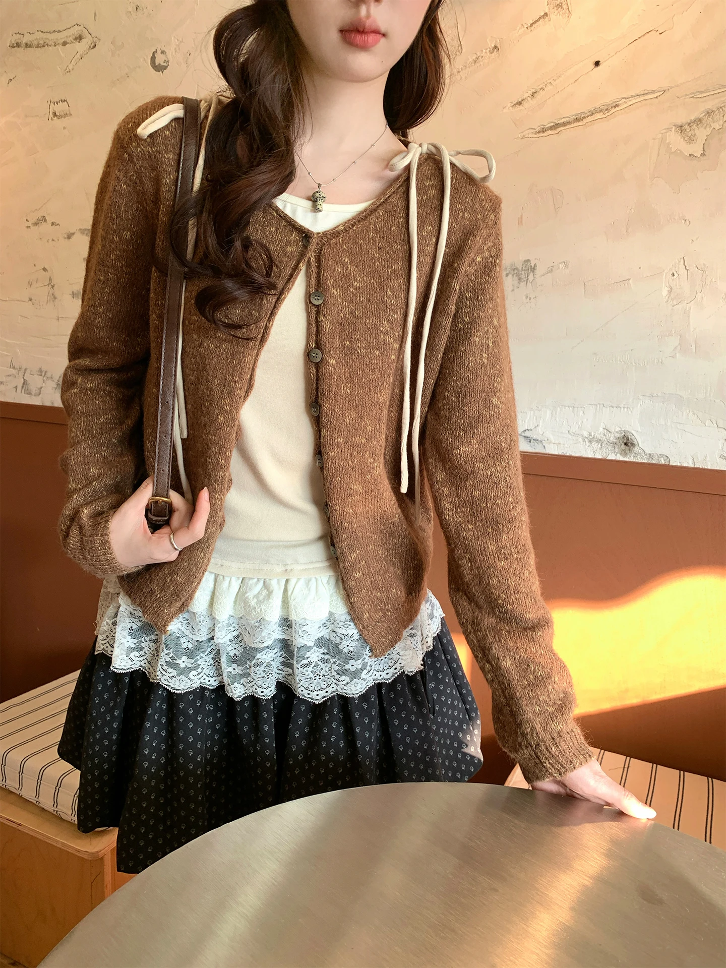 

Holli Korean Sle Simple Elely Versatile Single Button Long Sve V-Ne Open Cardigan Women's Sweater 2025 New Autumn