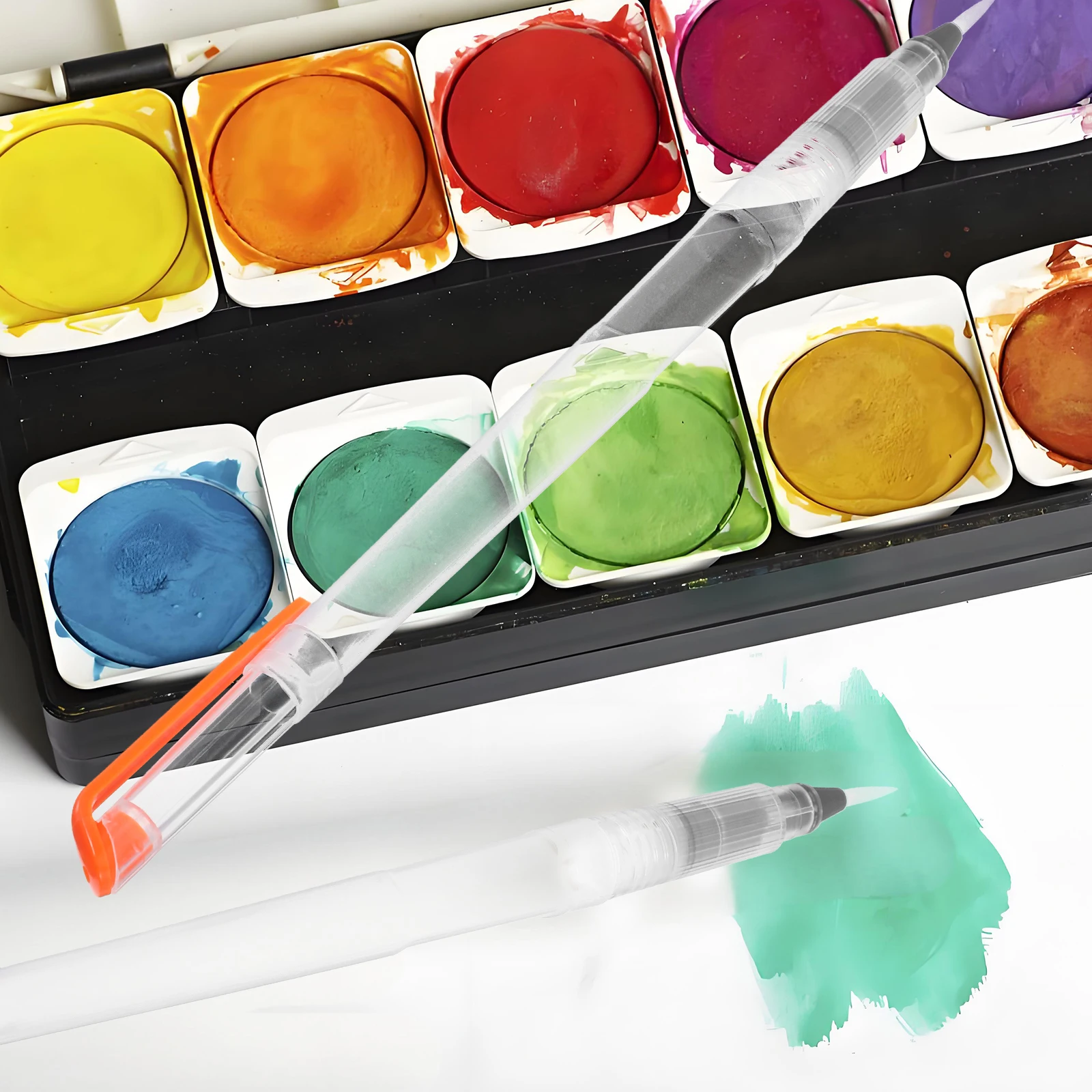 

10 PCS Tap Water Brush Refillable Pens Dedicated Artist Colouring Pencils Nylon Calligraphy Watercolour Travel