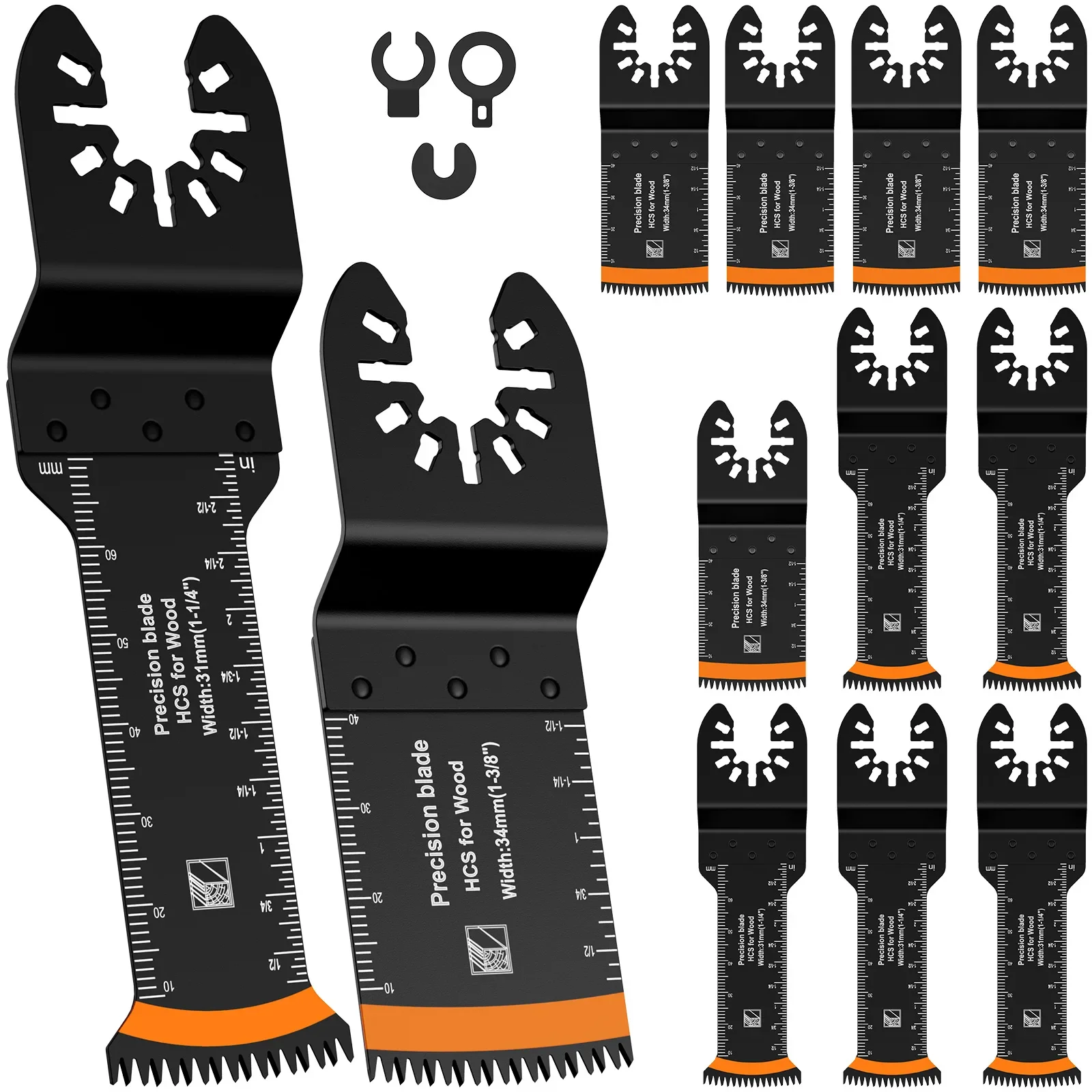 

12 шт., набор японских прецизионных осциллирующих пильных полотен из высокоуглеродистой стали, осциллирующее многофункциональное полотно с удлиненным изогнутым краем