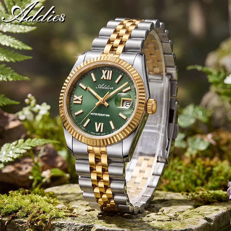 ADDIES Swiss 585 Quartz Ladies Watch New Luxury Sapphire Glass 316L Stainless Steel Watches 50m Waterproof Luminous Woman Watch