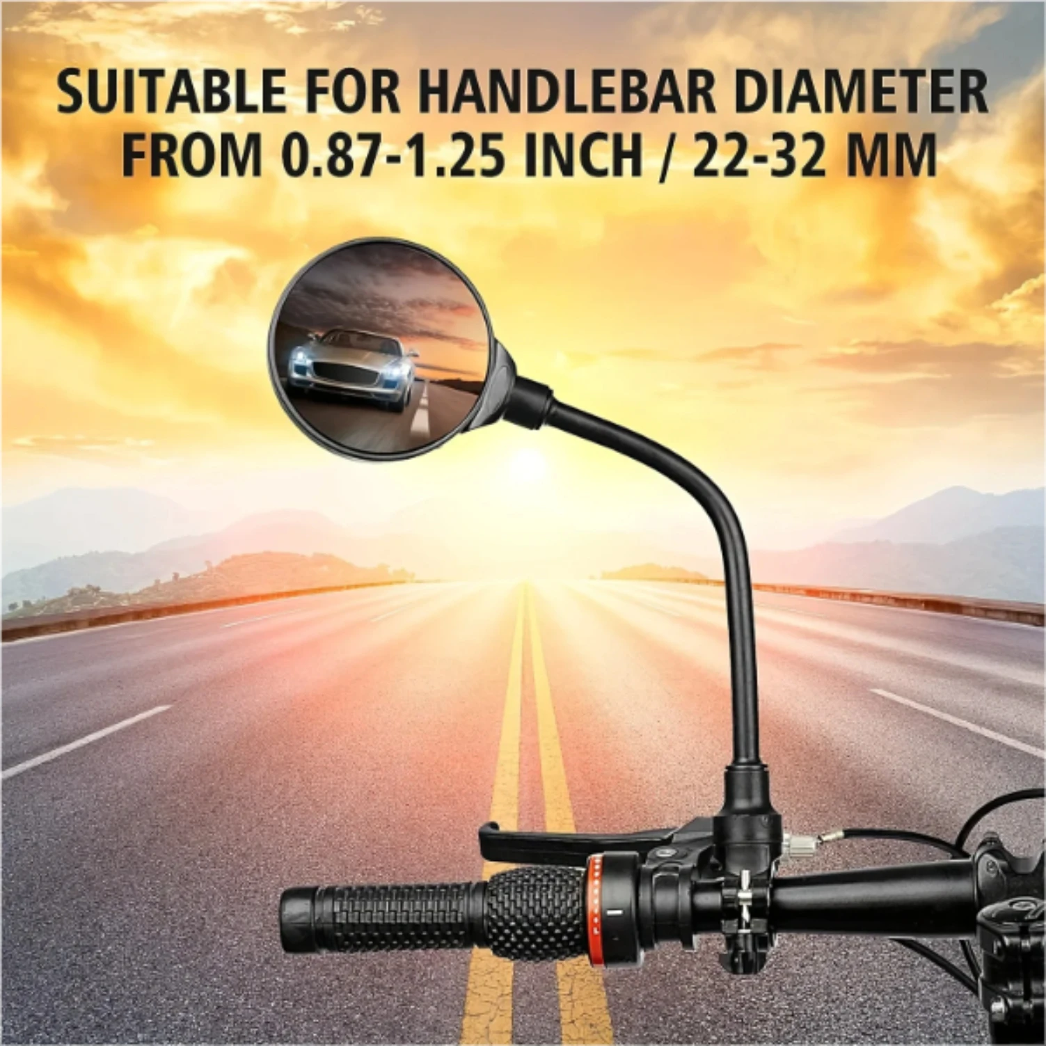 Bike Mirror Bike Handlebar Rearview Mirror Rotatable And Adjustable Wide Angle Rear View Shockproof Convex Mirror Universal