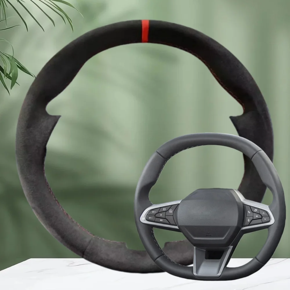 

Custom DIY Car Steering Wheel Cover For Dacia Duster Spring 2024 2025 Soft Warm Suede Steering Wrap Car Interior Accessories