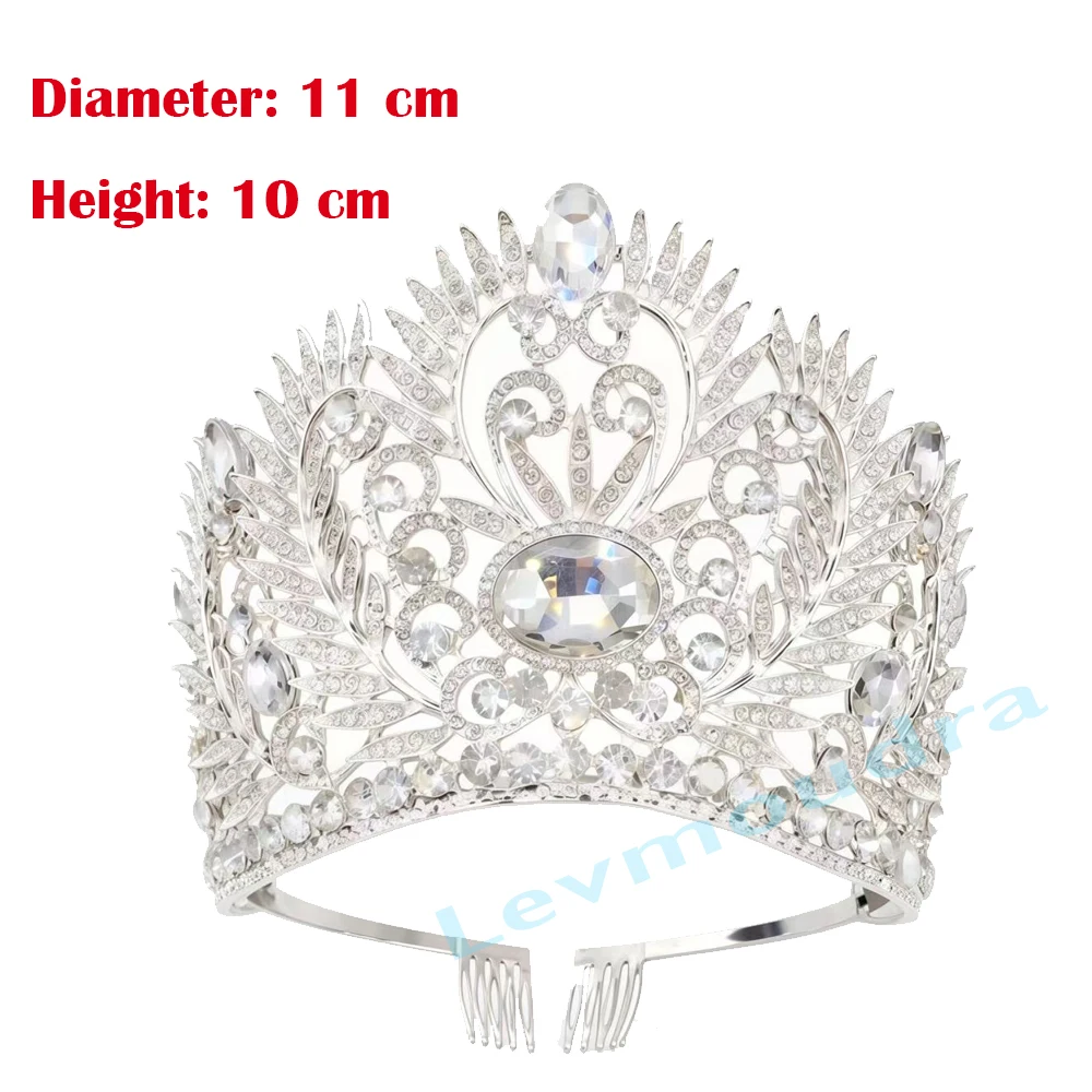 Levmoudra Women Wedding Bridal Tiara Queen Pageant Crown Hair Accessories Crystal Bride Tiaras and Crowns Marriage