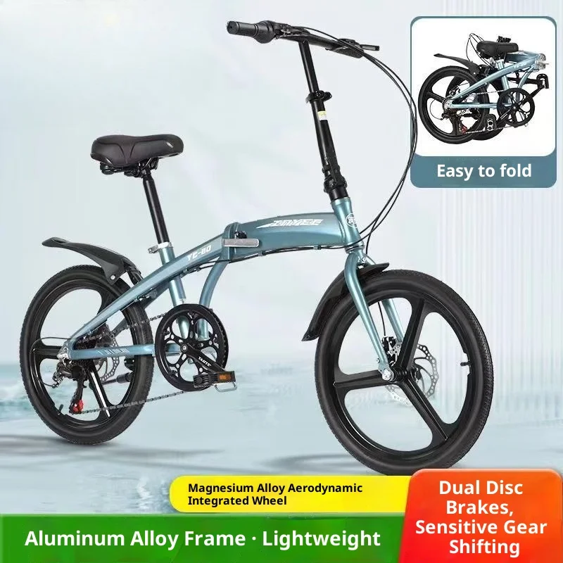 Aluminium vouwfiets 20-speed schijfremmen Lichtgewicht draagbaar forens Voorgemonteerd Compact Volwassen Mannen Vrouwen Studenten Weg