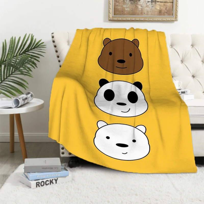 We Bare Bears Blanket Soft Fluffy Throw King Size Summer Winter Blanket Kid Boy Adult Sofa Bed Blanket Cover Throw Birthday Gift