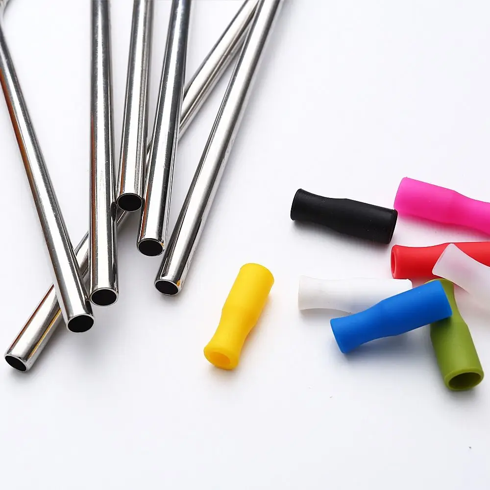 4Pcs 6mm 8mm Anti-scalding Suction Tip Straw Tip Cover Straw Silicone Tip Straw Cap Protective Cover