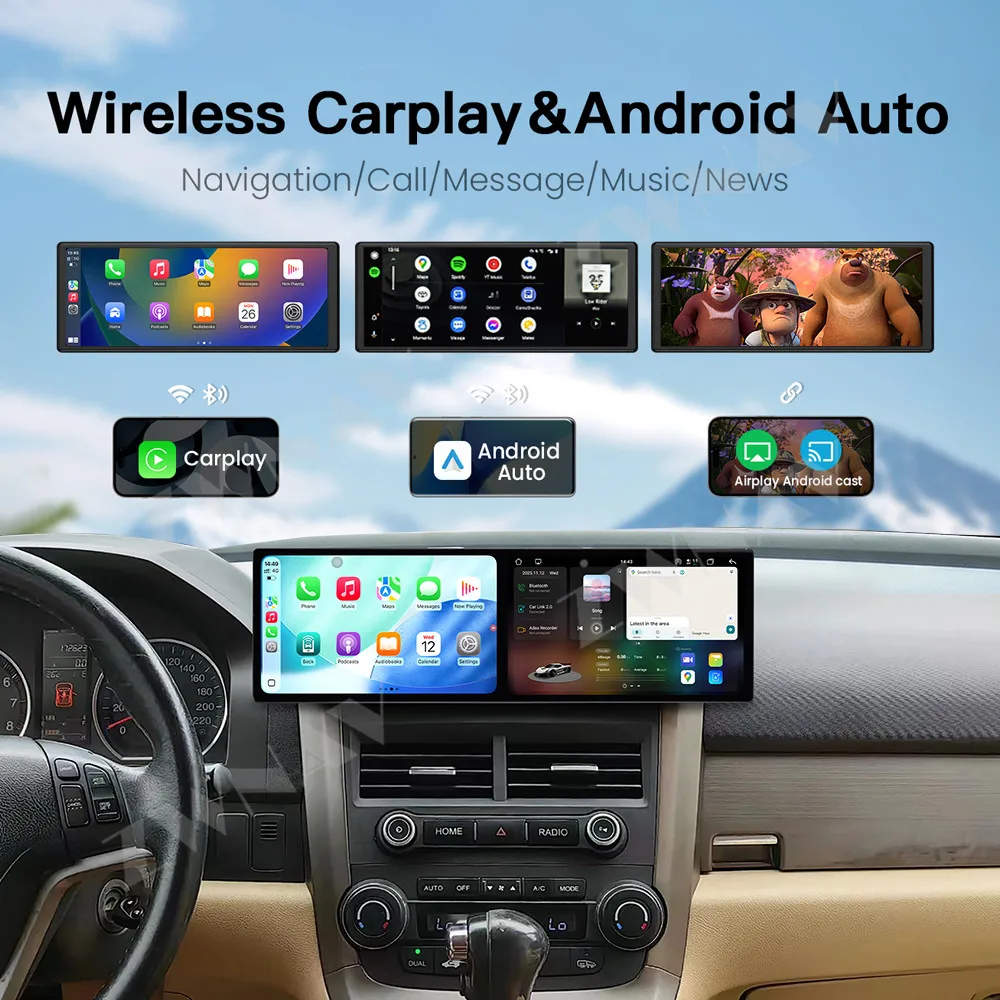 Android 15 Dual 9.1 Inch For Honda CR-V 2007-2011 Car Multimedia Player Car Gps Navi Radio Wireless Carplay Android Auto