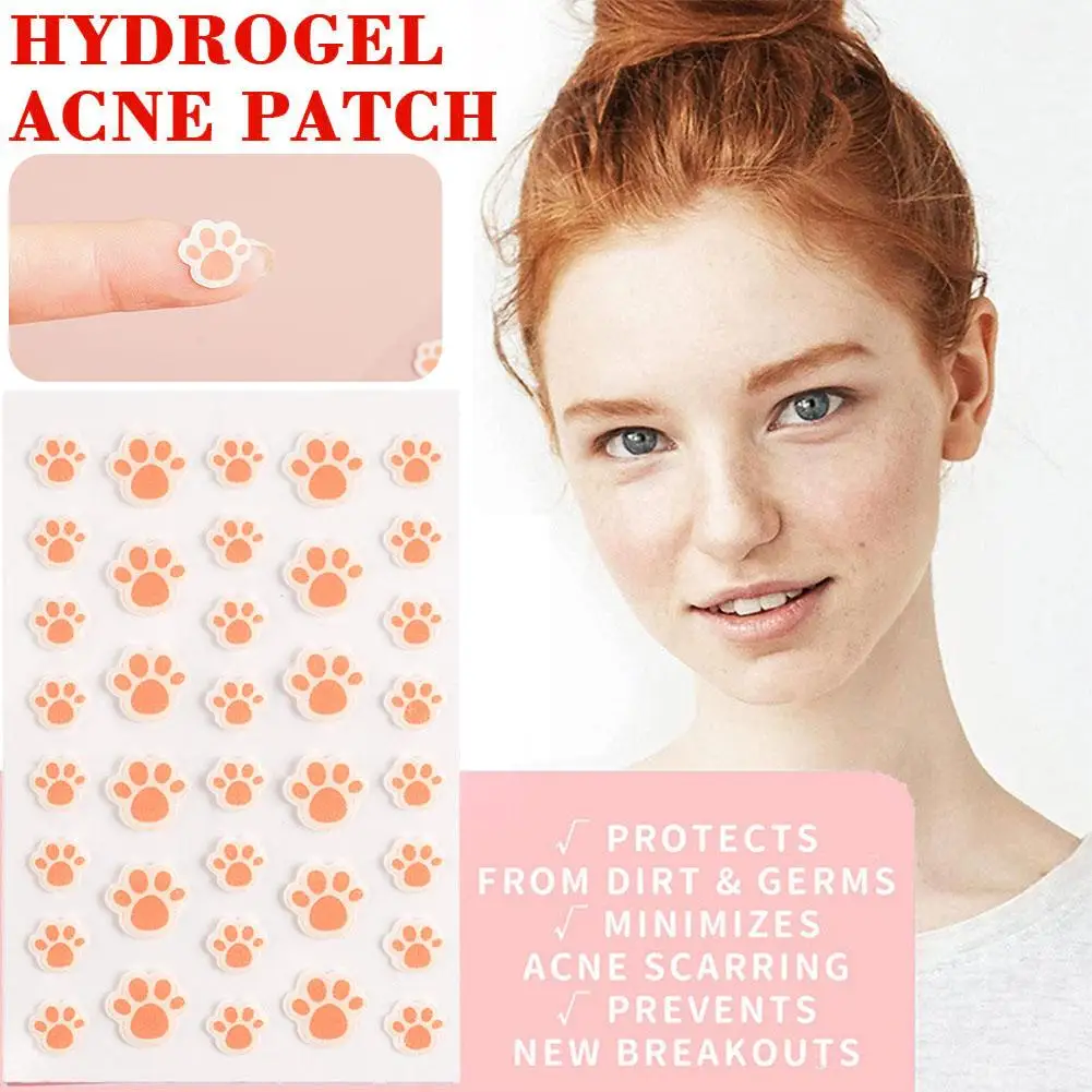 رقعة بثرة حب الشباب الغروانية المائية 36 قطعة لطيفة على شكل كفوف قطة لامتصاص حب الشباب، غير مرئية لحب الشباب D W3I3 #3