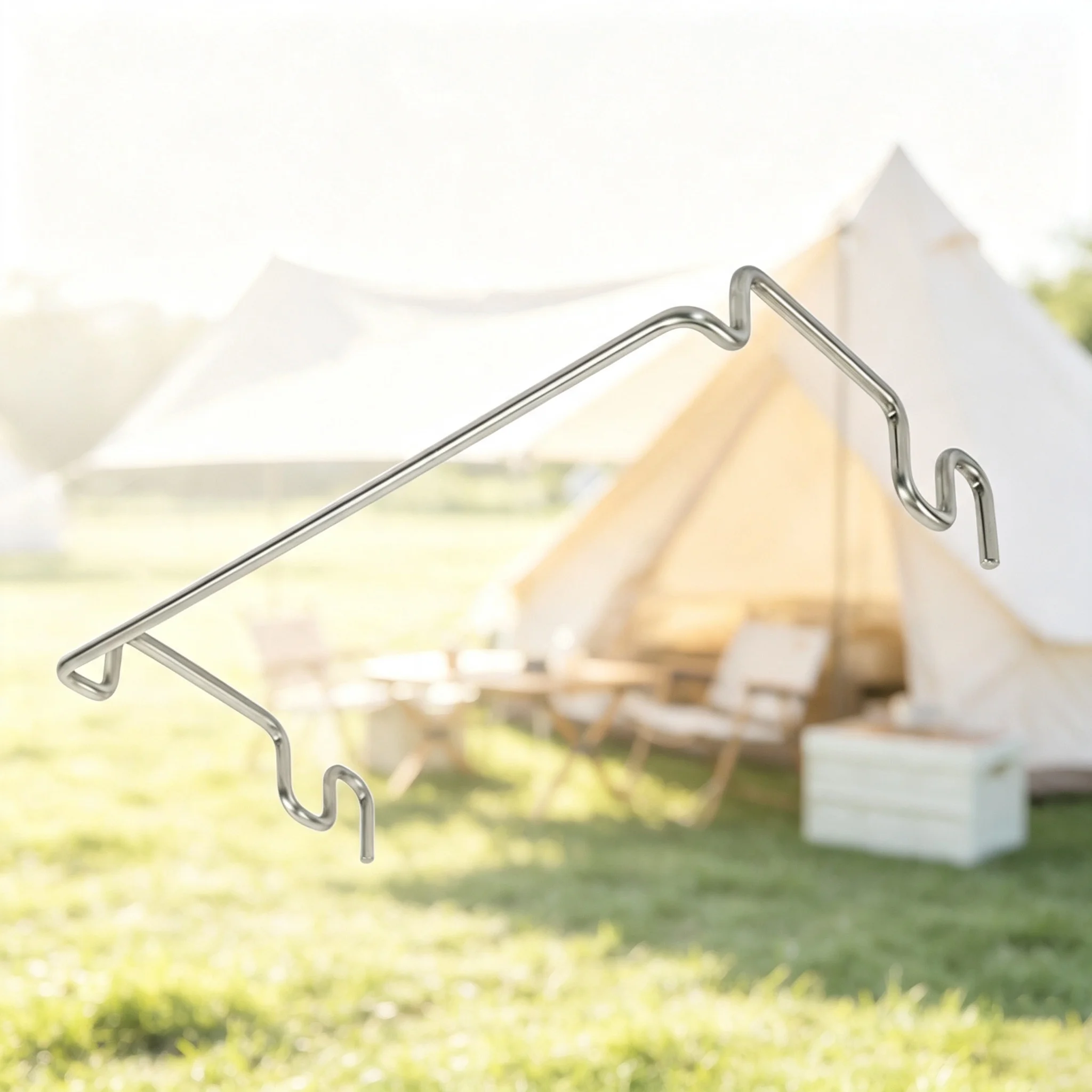 Folding Picnic Table - Camping IGT Stainless Steel Hanging Rack,