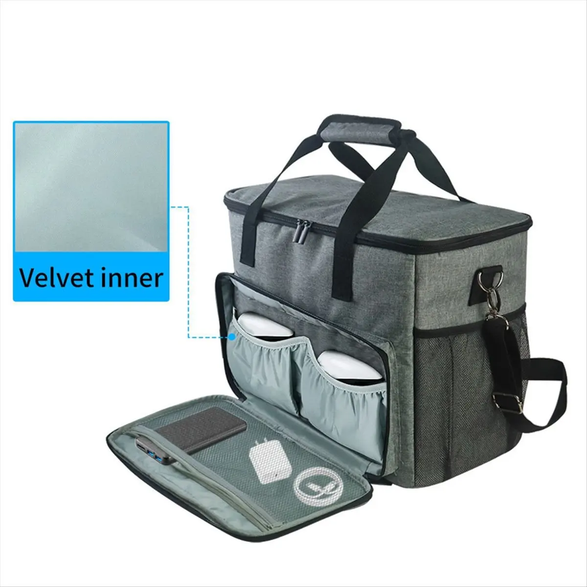 Game Console Bag for Travel Carrying Case Storage Backpack Hard Shell Protective Handbag Multiple Pockets