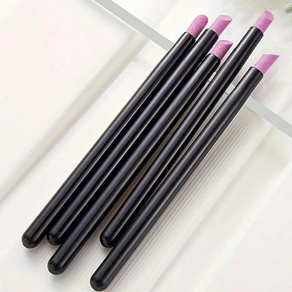 5 ชิ้น 45 °   ตะไบเล็บควอตซ์แบบปากกา - ที่ดันหนังกำพร้า กำจัดหนังกำพร้า ขจัดผิวหนังที่ตายแล้ว อุปกรณ์ดูแลเล็บมือและเล็บเท้า