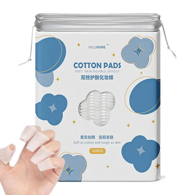 Makeup Remover Pads Skin-friendly Cotton Cosmetic Wipes 222pcs Makeup Supplies For Home Apartment Business Trip And Traveling