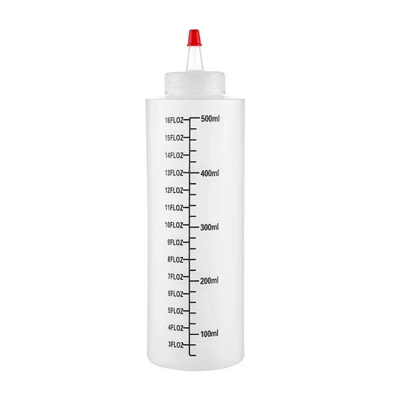 120/250/450ml Plastic Needle-nosed Scale Squeeze Bottle Squeezable Bottle with Leak-proof for Kitchen Salad Sauce Squeeze Bottle