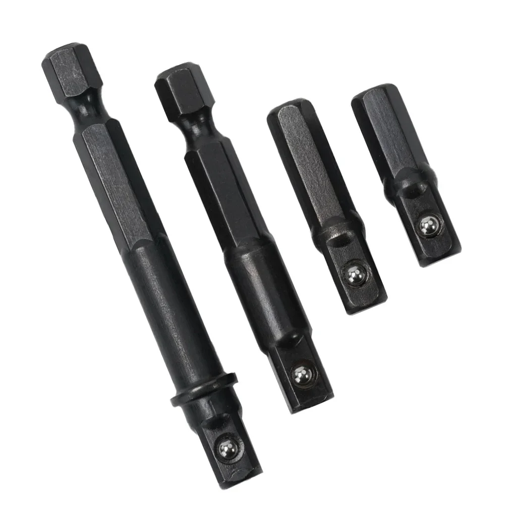 1/4 pces adaptador de soquete 1/4 "adaptador de soquete de broca para driver de impacto hex haste para soquete quadrado conversor de extensão chave de soquete