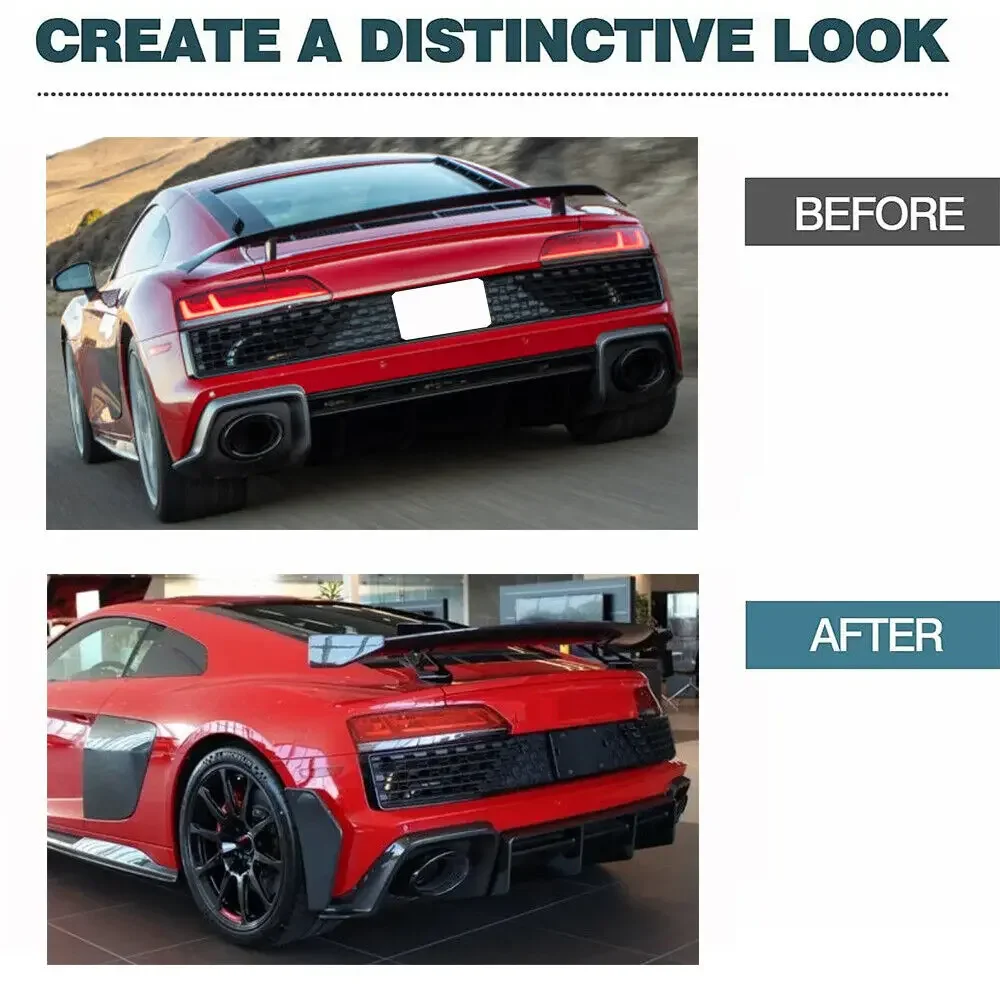 

Fits For Audi R8 Coupe 2022-23 DRY CARBON FIBER Rear Bumper Diffuser Lip Spoiler Kit