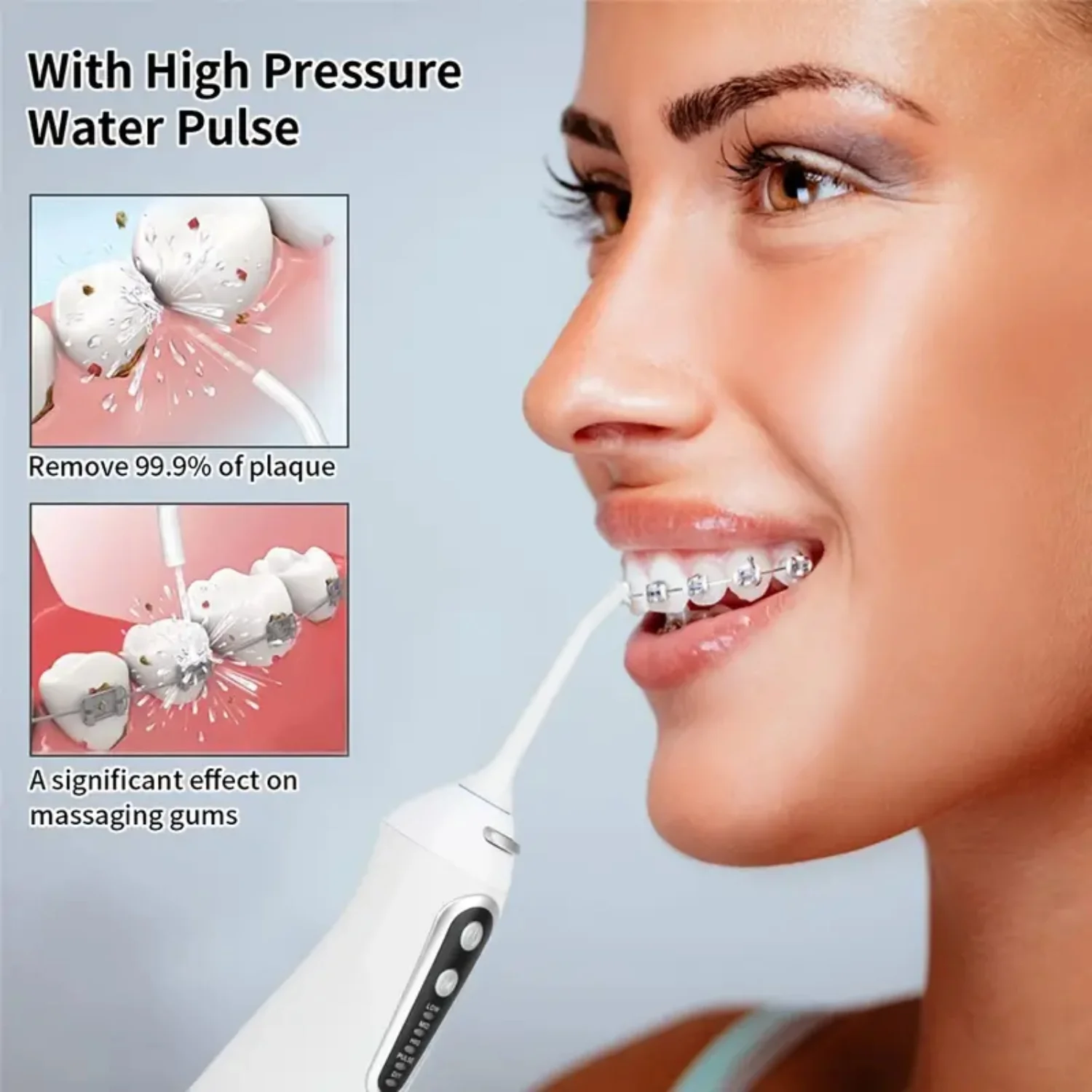 Professional 5-Speed Portable Water Flosser - Rechargeable & Waterproof Dental Pick for Home & Travel - Enhance Oral Hygiene wit