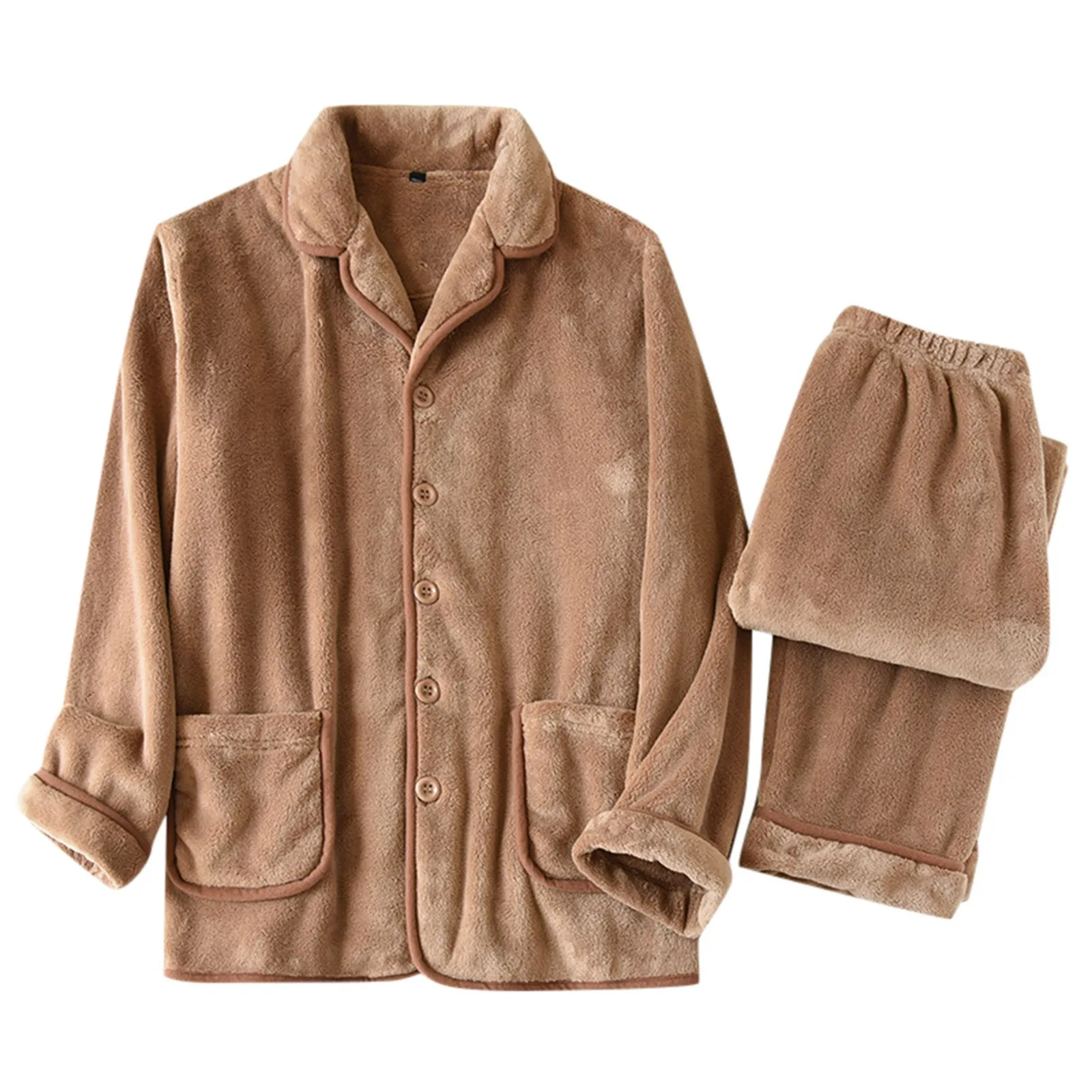 2 قطعة/المجموعة الرجال منامة ملابس نوم الرجال الشتاء سميكة ومزخرفة عارضة الفانيلا منامة مجموعة المنزل ملابس خاصة Ropa De Hombre #2