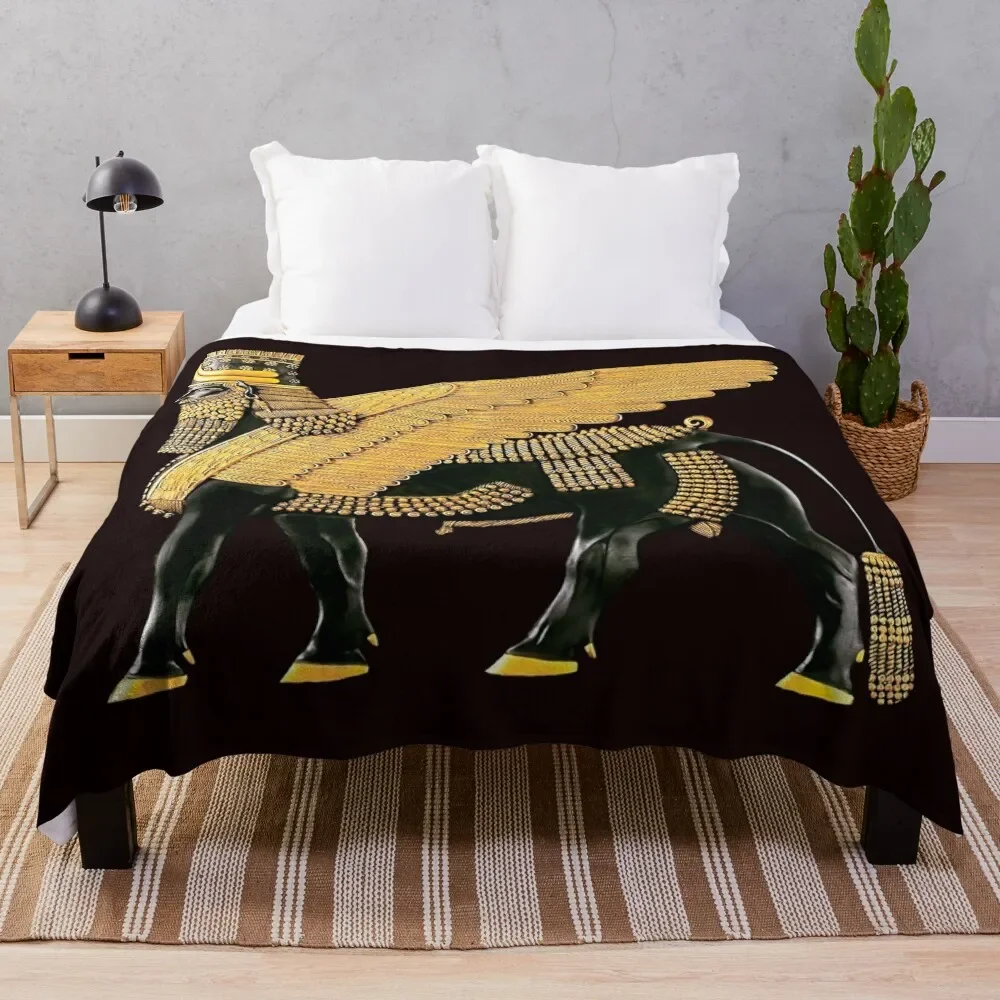 

Assyrian Winged Bull Throw Blanket Moving Soft Custom Blankets