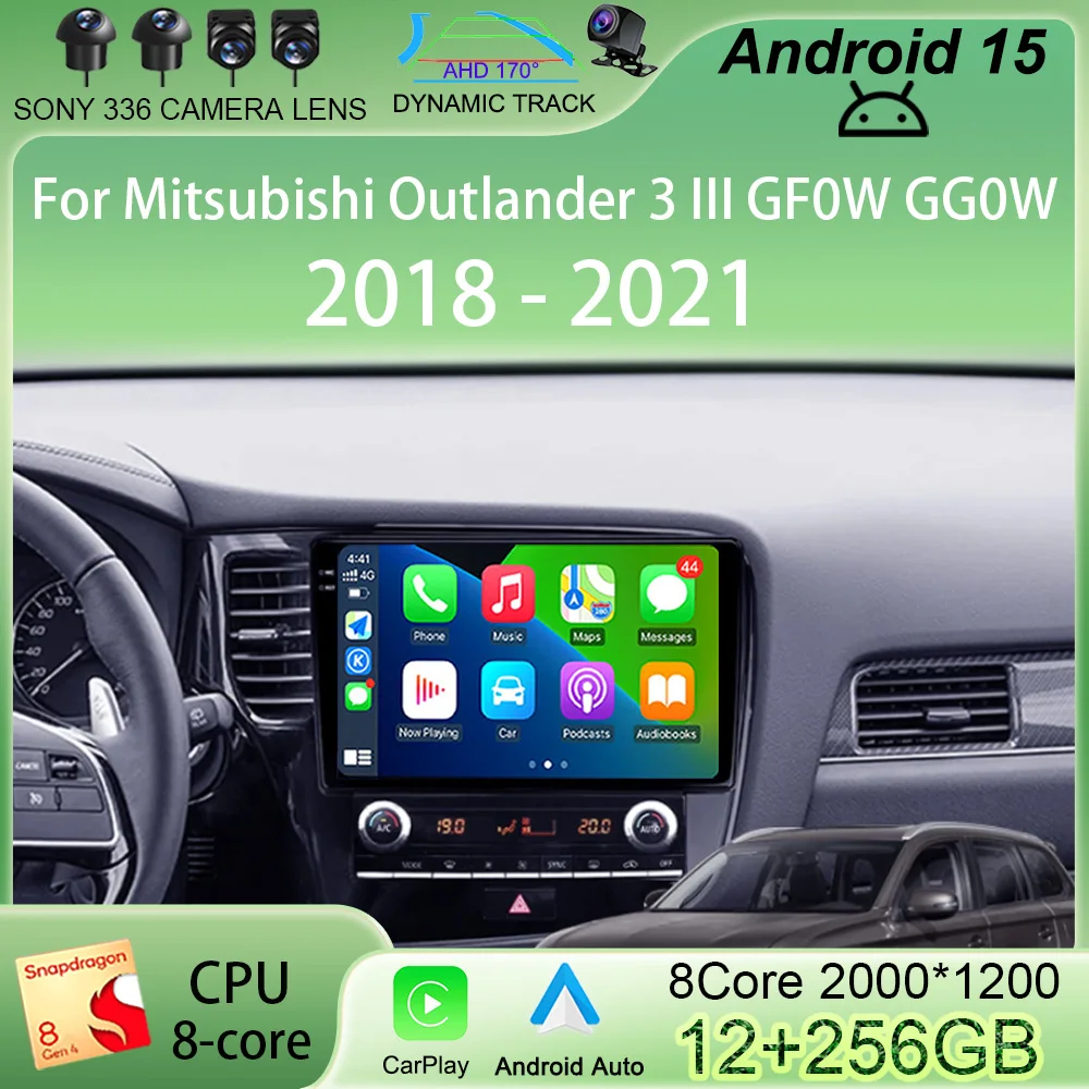 

Автомагнитола Android 16 для Mitsubishi Outlander 3 III GF0W GG0W 2018-2021, мультимедийный видеоплеер, навигация GPS, Carplay, QLED