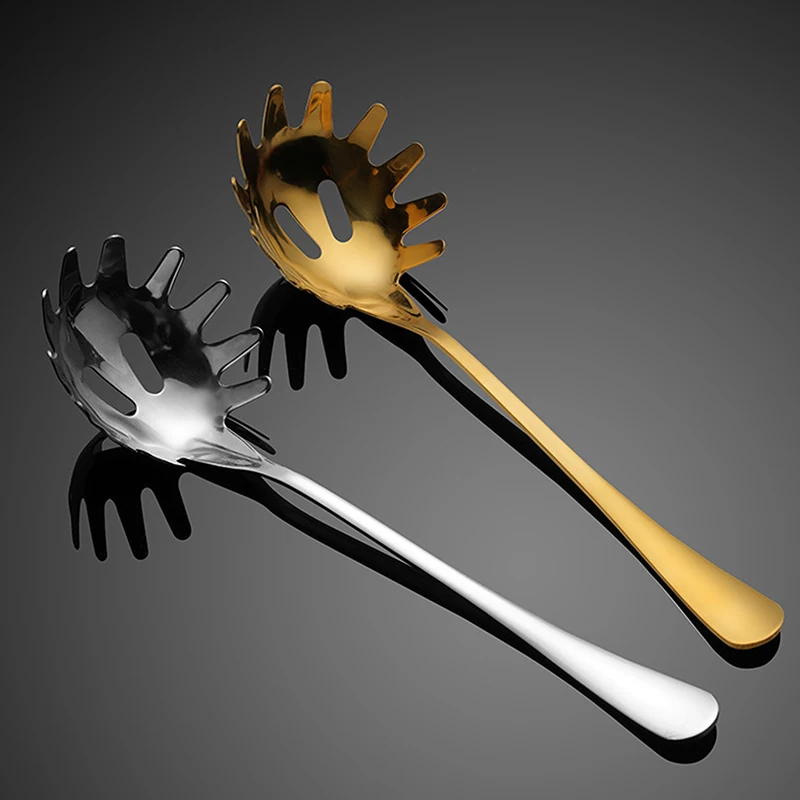 Spoon Multifunctional Noodle Spoon Food Strainers Stainless Steel Spaghetti Server Pasta Colander Ladle Noodle Strainer Tool