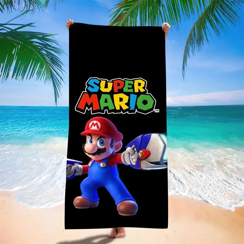 

Fast Drying Lightweight Microfiber Beach Towel, 3D M-Mario Print, Portable Swimming Towel Summer Gift for Teen Boys Girls