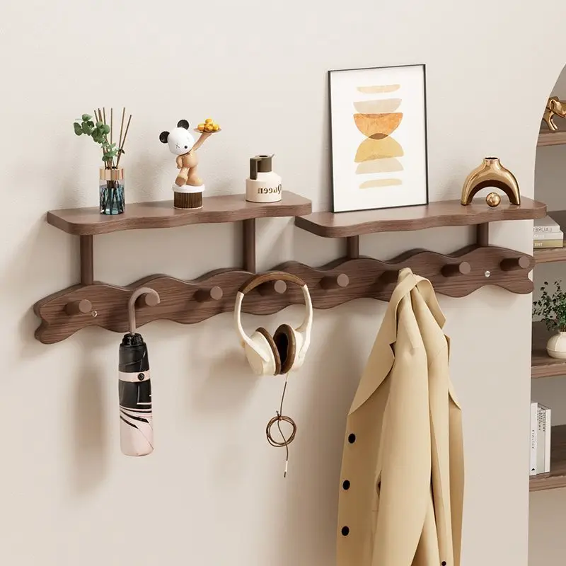 Nordic Solid Wood Wall Hanging Clothes Rack Wall Hanging Home Entry Creative Storage Hangers